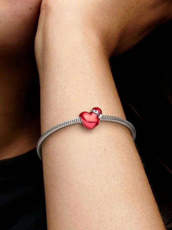 PandoraMetallic Red Christmas Heart Charm - Picture 4 of 5